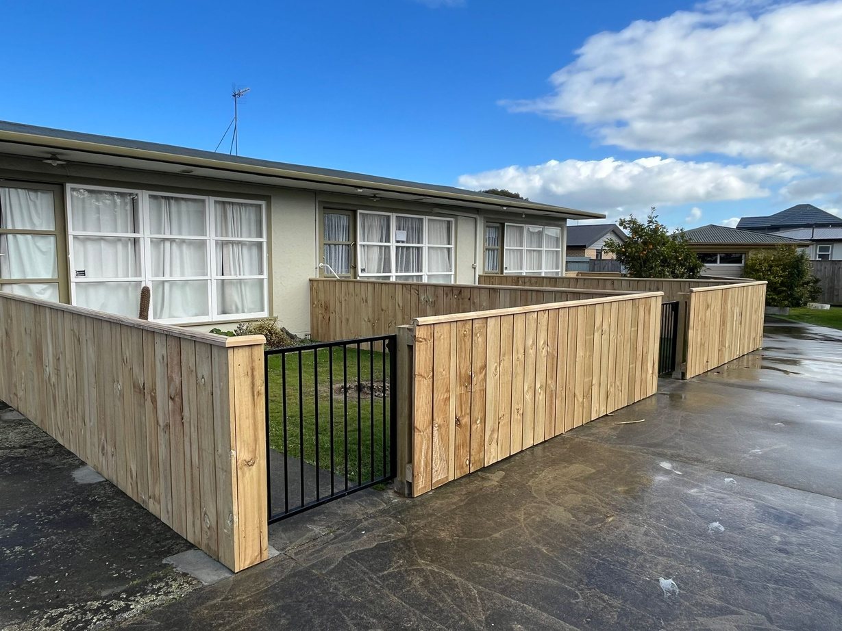 The finished units with new fencing and private yards